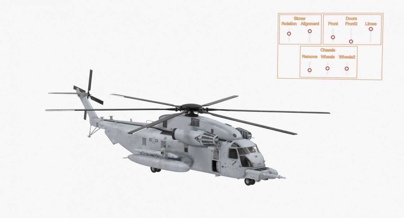 3D model Sikorsky MH-53 Pave Low Usaf Rigged