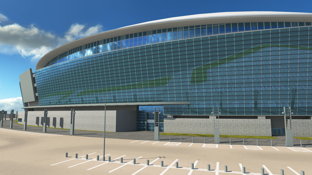 3D model Stadium with Parking