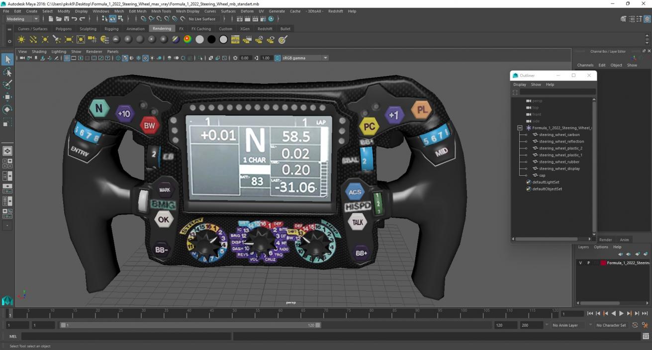 Formula 1 2022 Steering Wheel 3D model