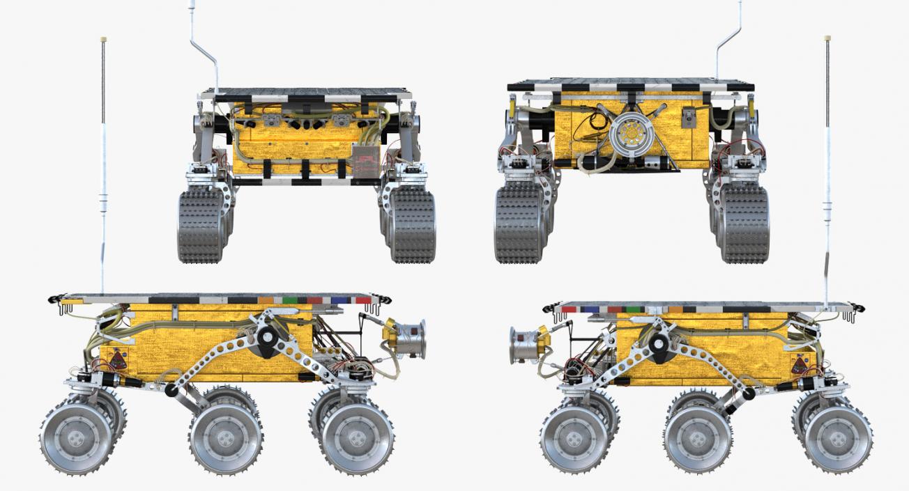 Mars Rover Sojourner Rigged 3D