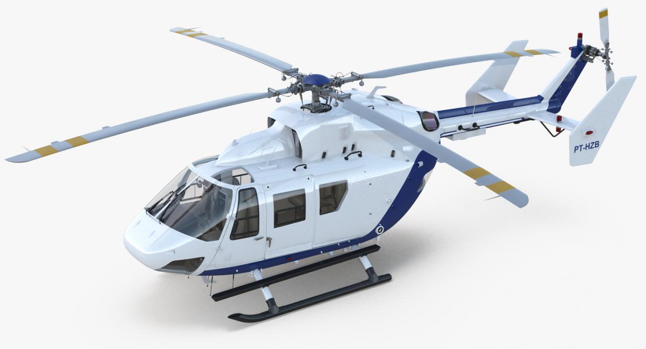 3D Medium Utility Transport Helicopter Kawasaki BK 117