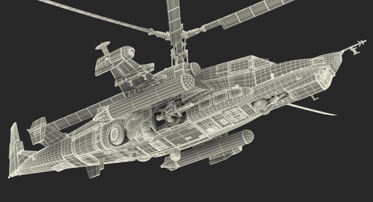 3D Attack Helicopter Kamov KA-50 Black Shark Rigged model