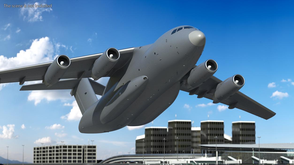 3D model Large Military Transport Aircraft Rigged