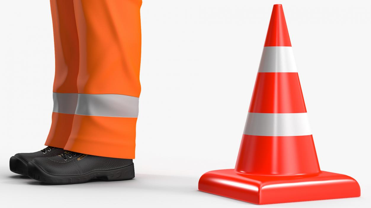 3D Road Worker Rigged model