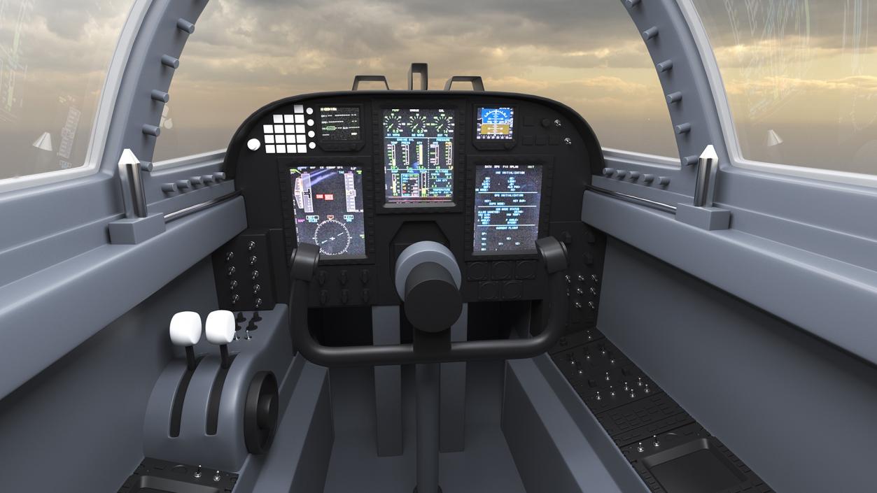 Reconnaissance Aircraft Grey Rigged for Cinema 4D 3D model