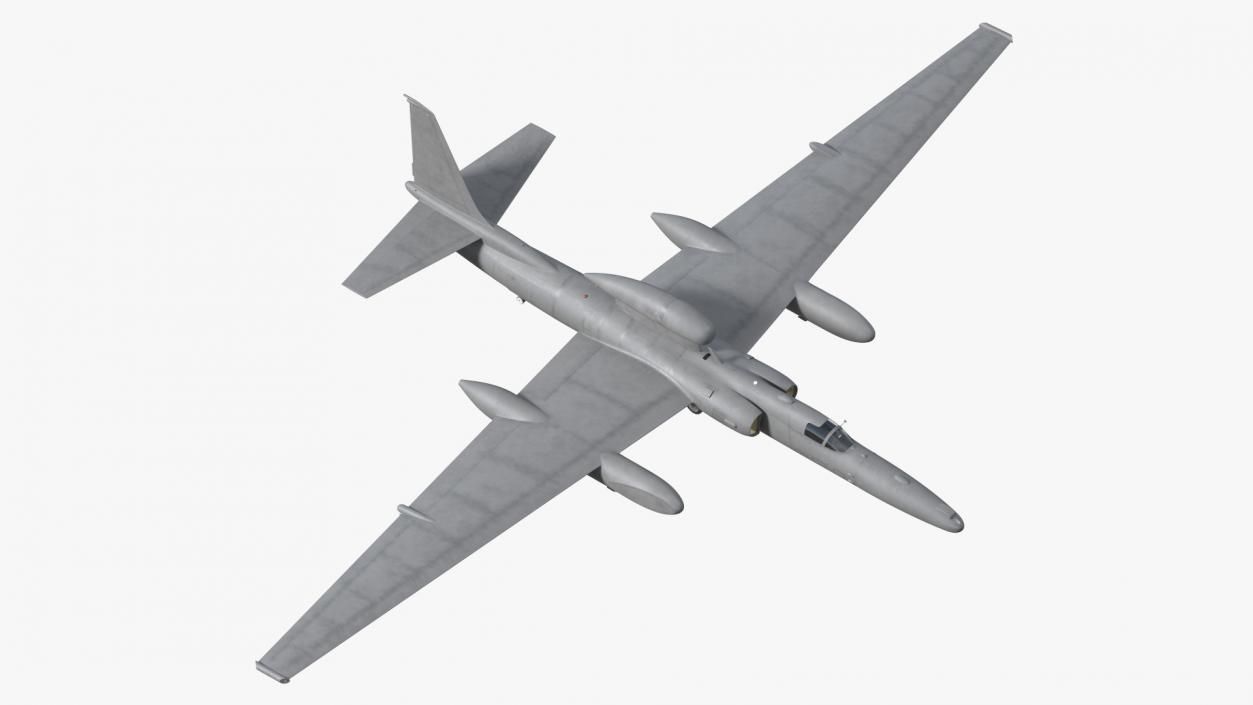 Reconnaissance Aircraft Grey Rigged for Cinema 4D 3D model