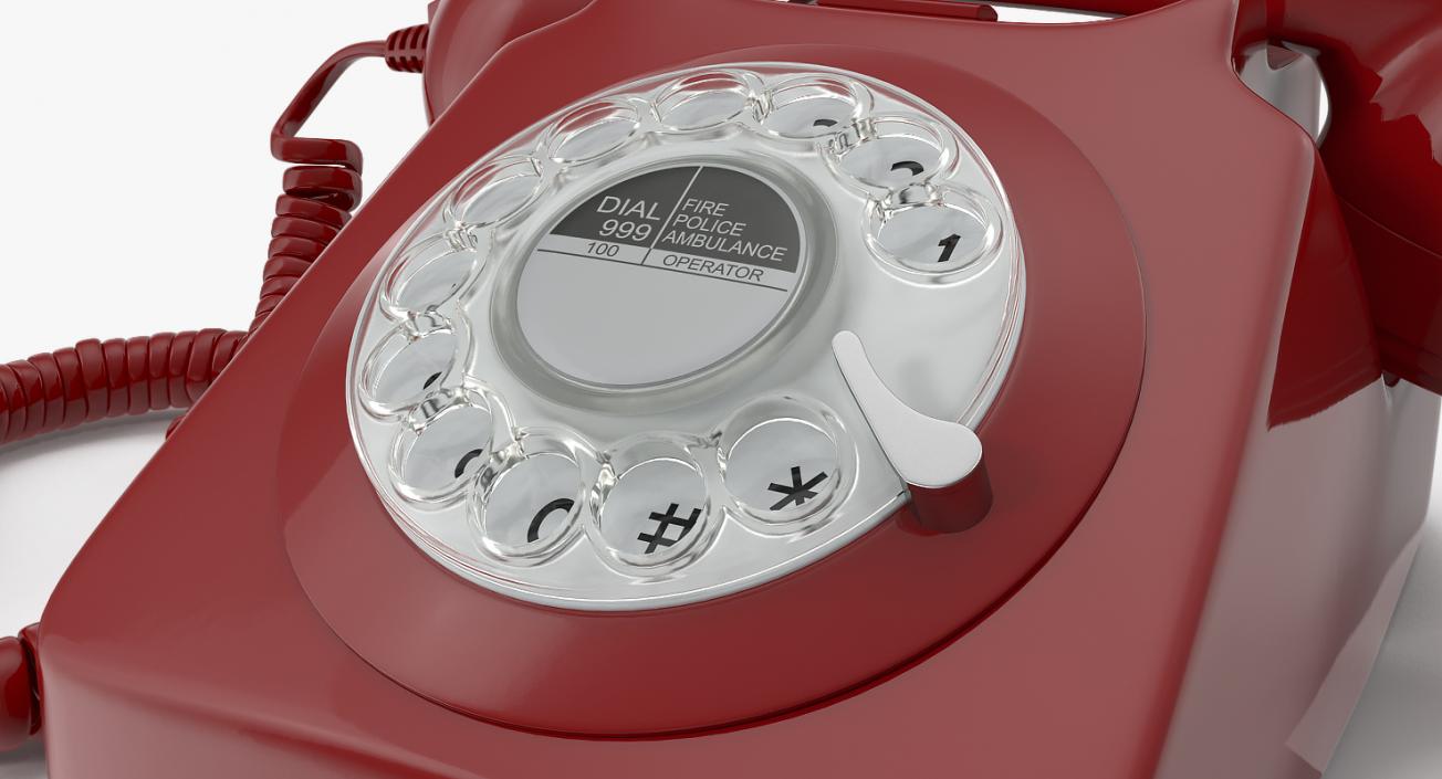 Retro Design Corded Landline Phone 3D model