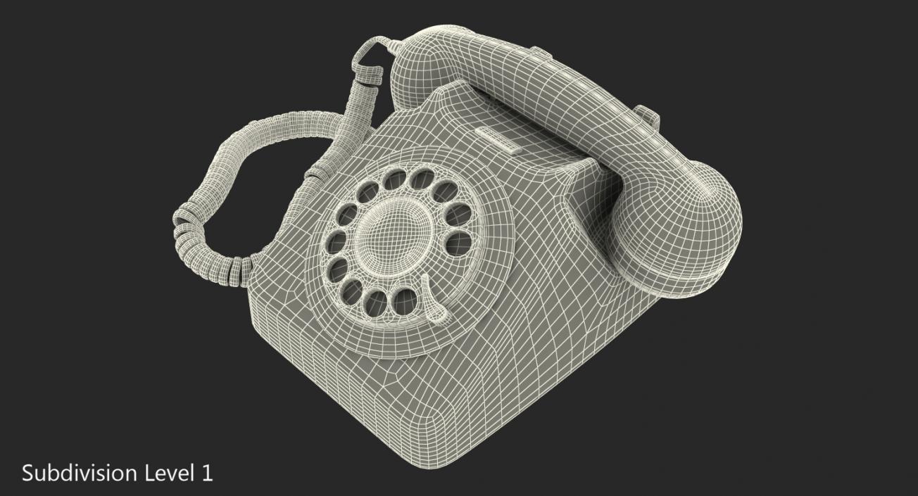 Retro Design Corded Landline Phone 3D model