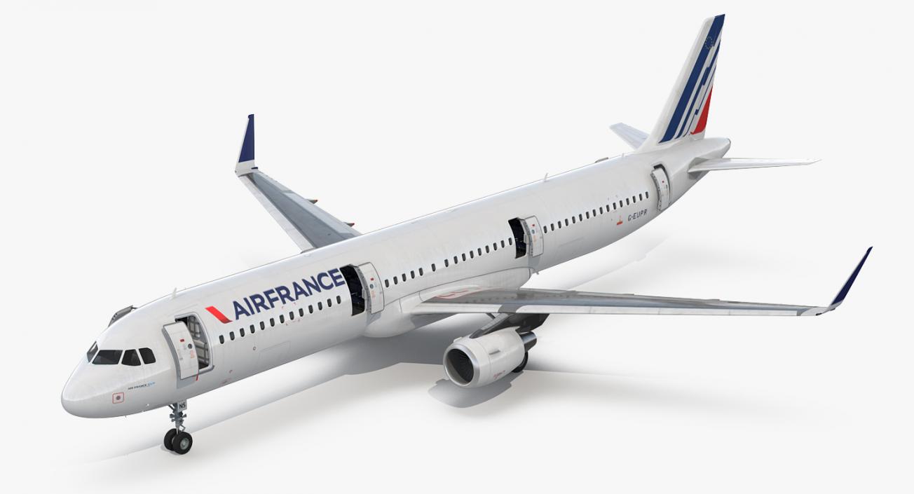 3D Airbus A321 Air France with Interior