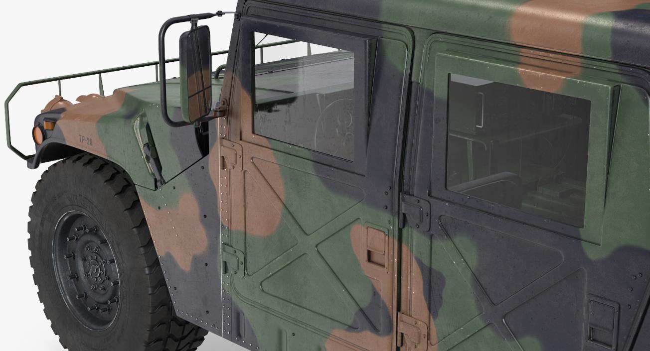HMMWV TOW Missile Carrier M966 Camo Rigged 3D