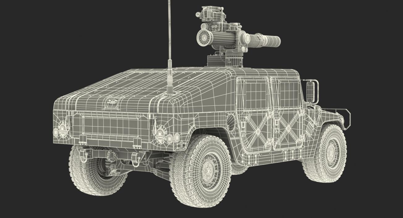 HMMWV TOW Missile Carrier M966 Camo Rigged 3D