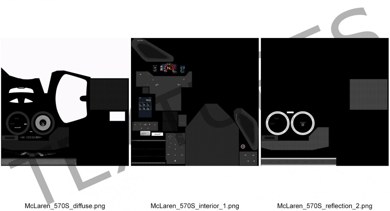 McLaren 570S Coupe Simple Interior 3D model