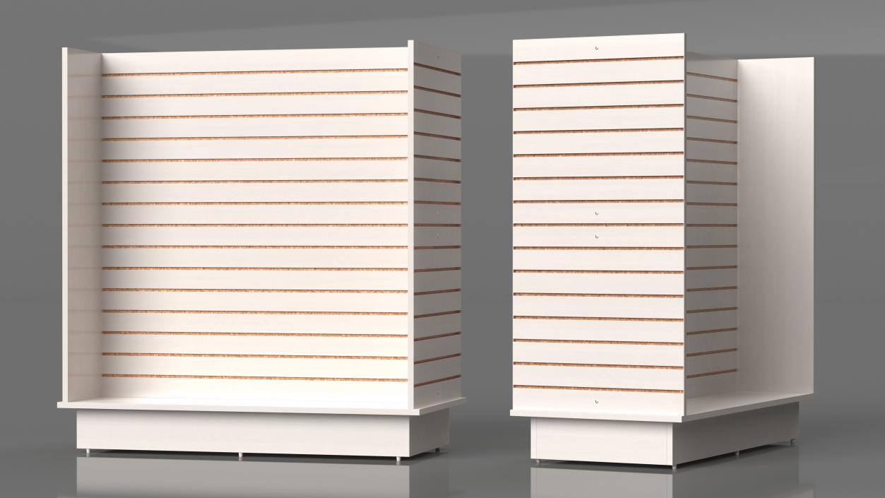 3D model Freestanding Slatwall Display White