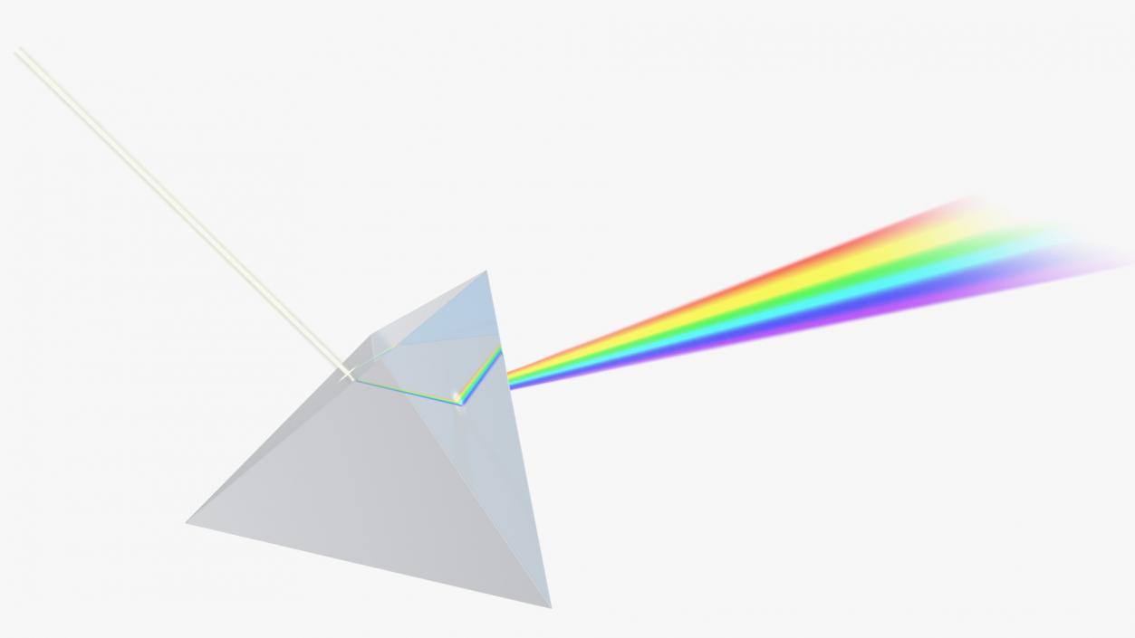 Glass Pyramid Refraction of Light Spectrum 3D