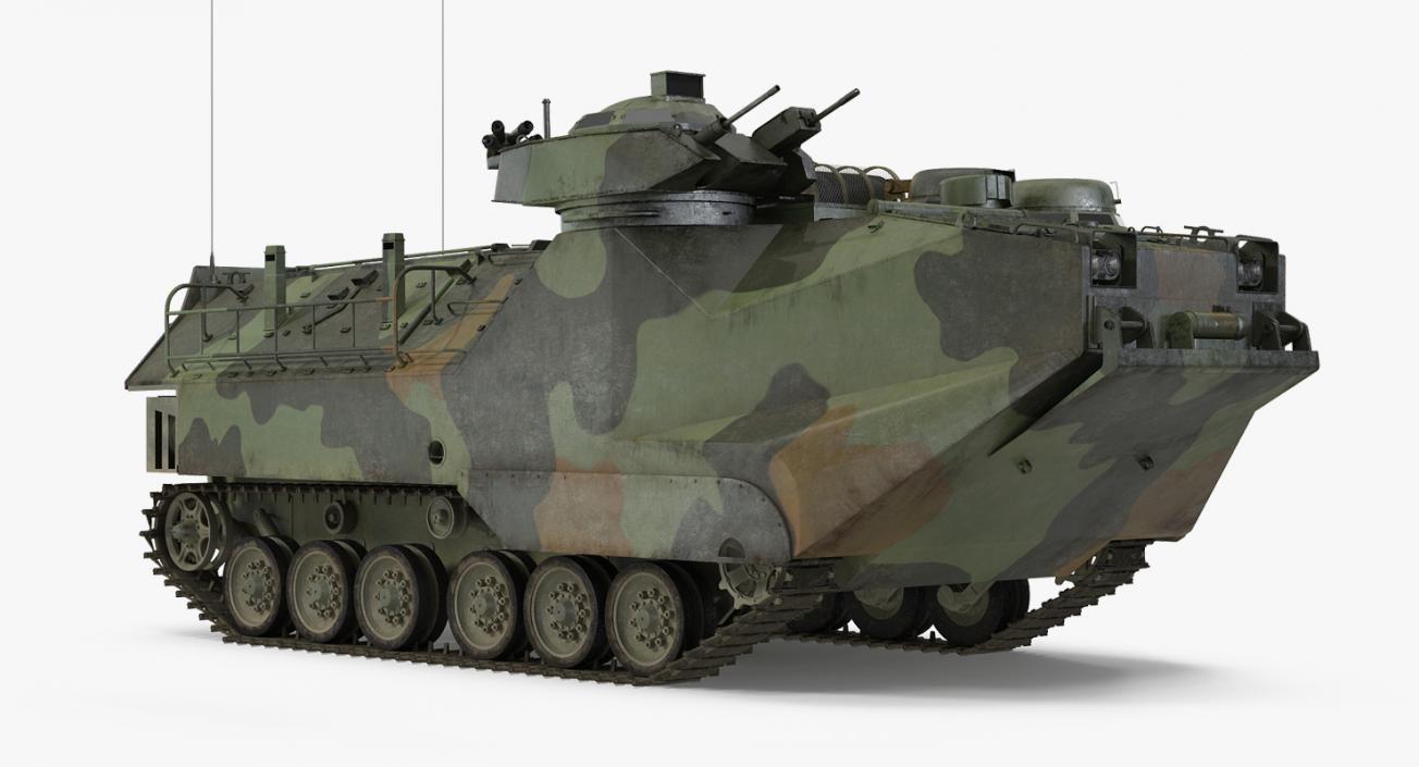 Landing Tracked Vehicle AAV P7 Rigged 3D