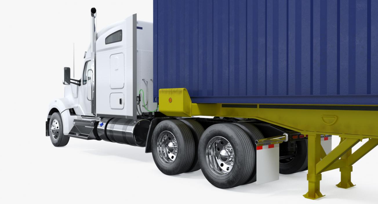 Truck with 48ft ISO Container 3D model