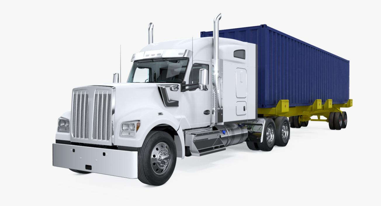 Truck with 48ft ISO Container 3D model