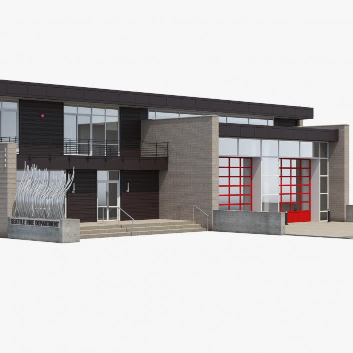 3D Modern Fire Station Building model