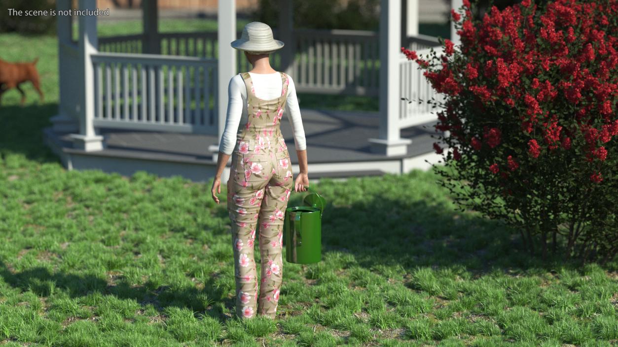 Gardener Asian Woman Rigged 3D