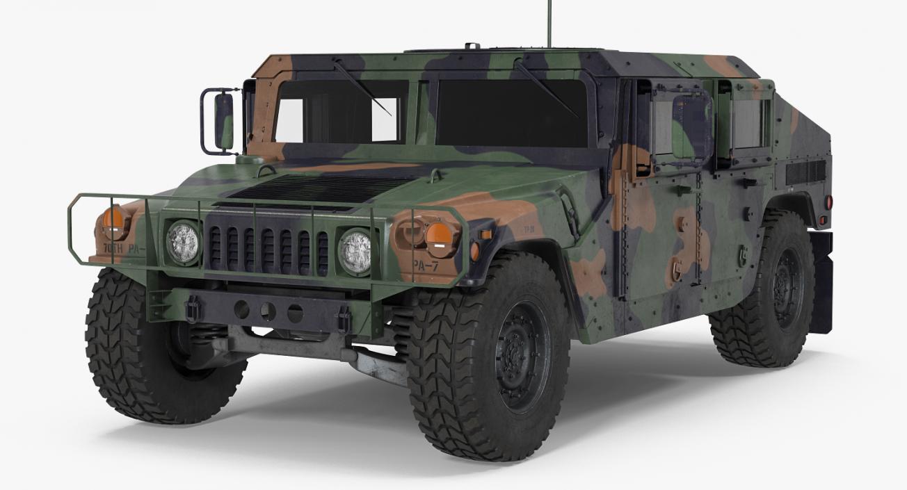 Humvee M1151 Rigged Camo 3D model