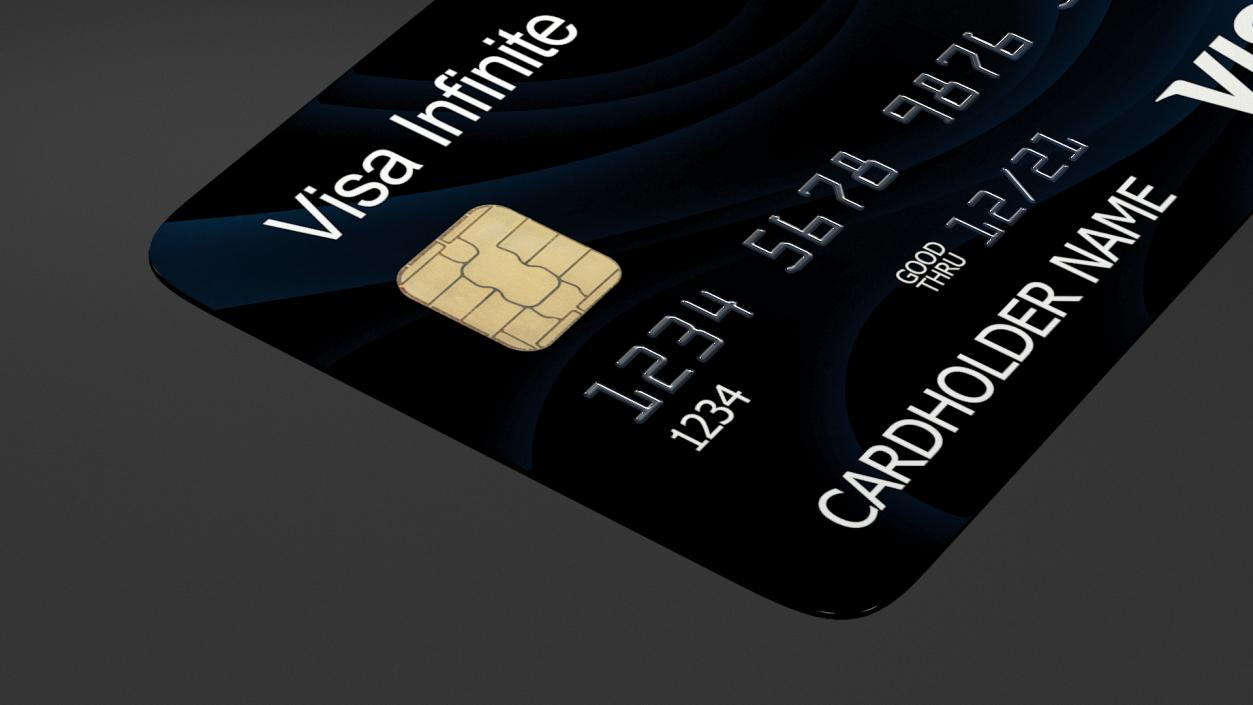 3D model Visa Infinite Credit Card