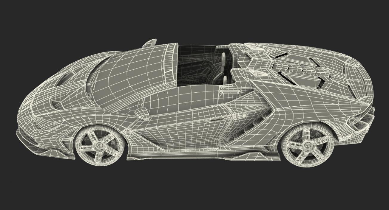 3D Lamborghini Centenario Roadster 2017 Rigged model