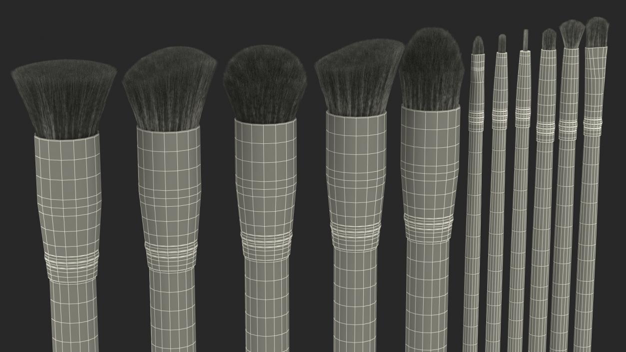 3D model Professional Makeup Brushes Set Fur