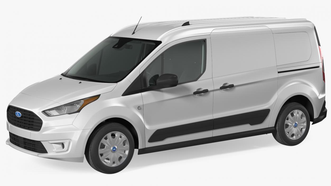 3D Ford Transit Connect Tailgate Silver Rigged model