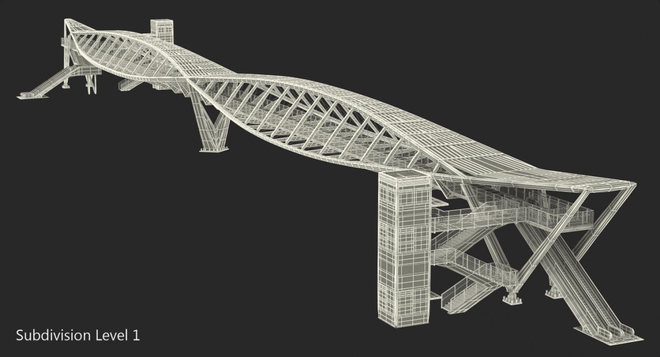 3D Pedestrian Bridge in Beer Sheva Israel model