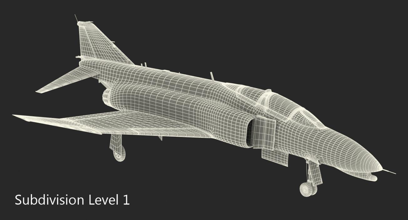 3D McDonnell Douglas F-4 Phantom II 2 Rigged