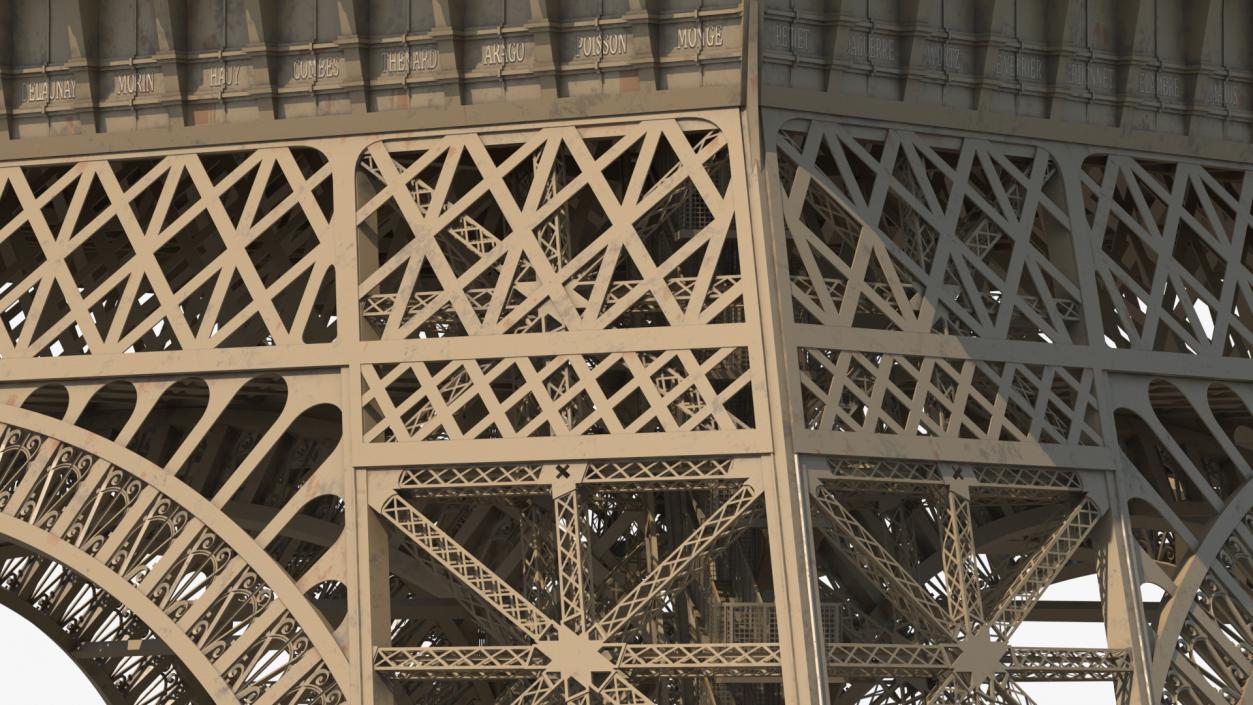 3D model Eiffel Tower Pillars