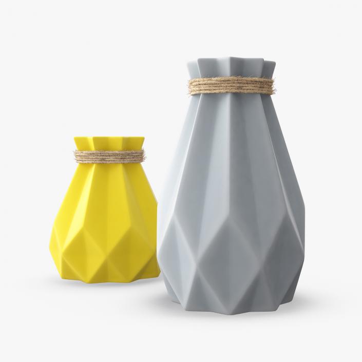 3D Diamond Shape Modern Decor Vases Set