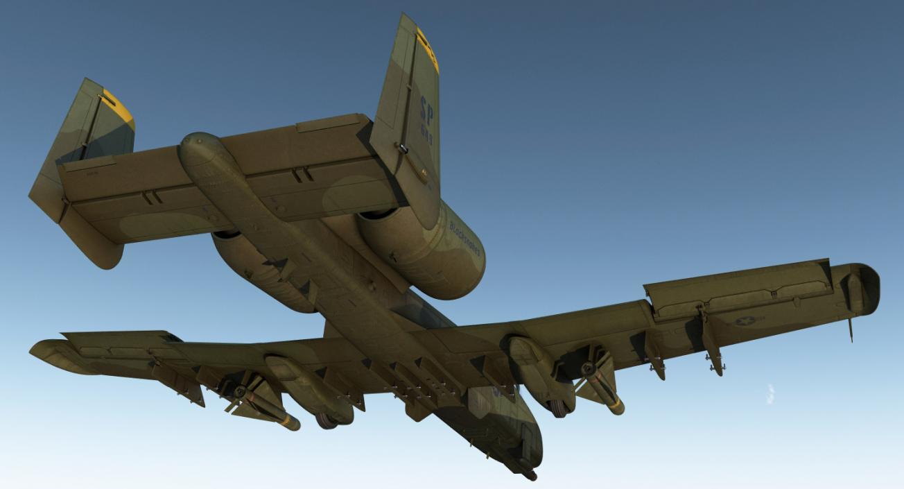 Fairchild Republic A-10 Thunderbolt II Green 3D model