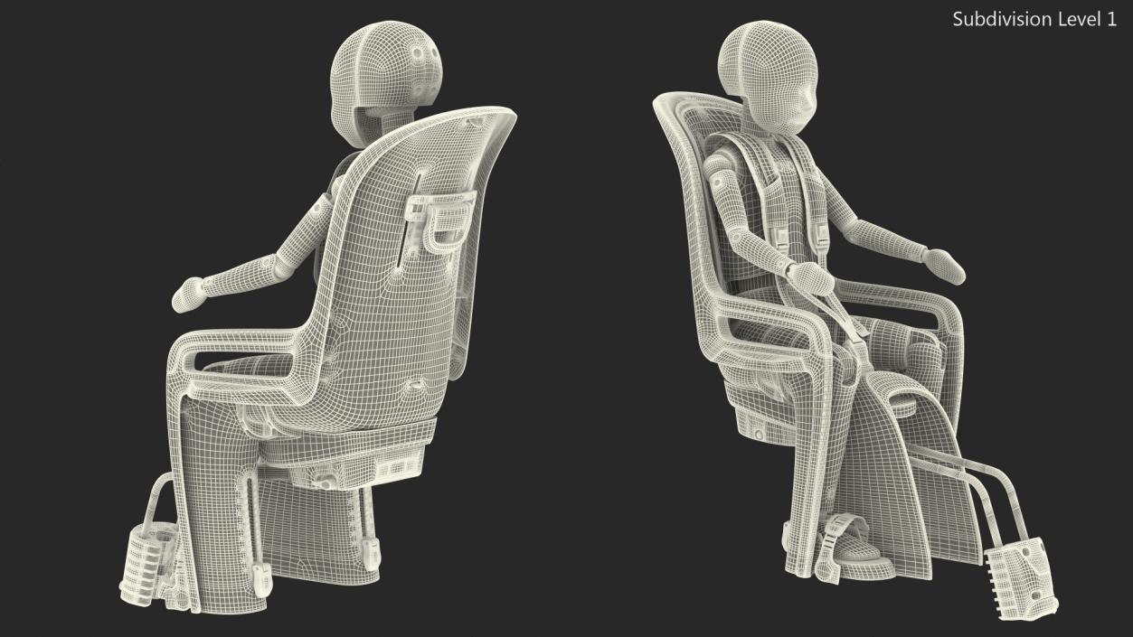 3D Child Crash Test Dummy in Thule RideAlong Safety Seat model