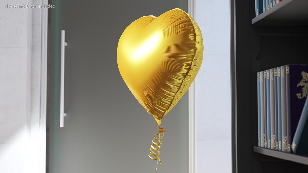 3D Heart Shaped Foil Balloon Matte Gold