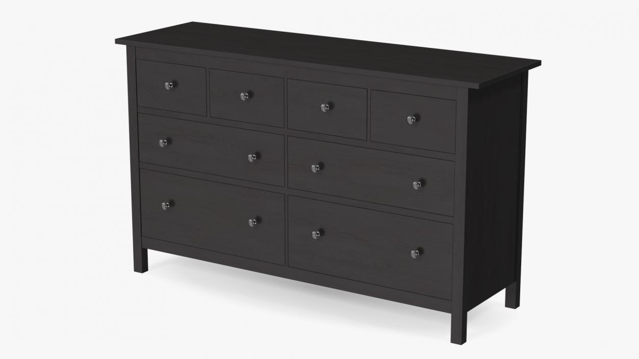 8 Drawer Ikea Dresser Black 3D