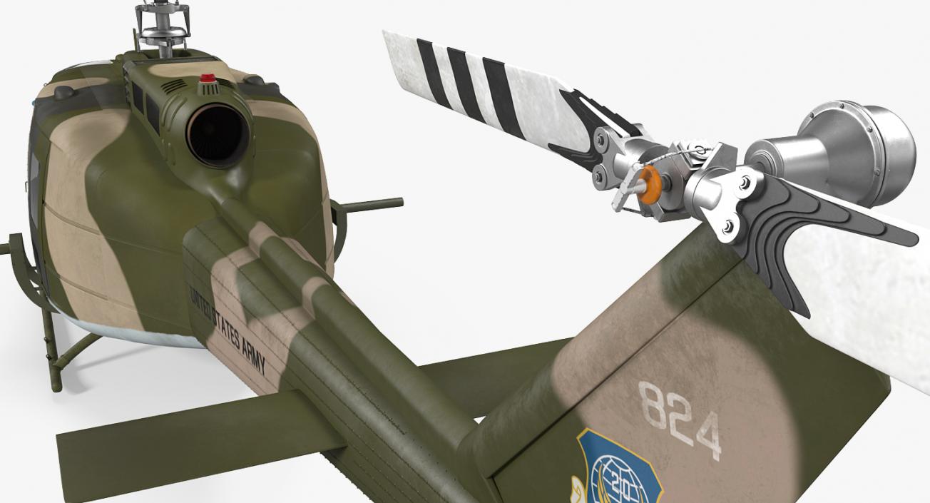 3D Bell UH-1 Iroquois Camo model