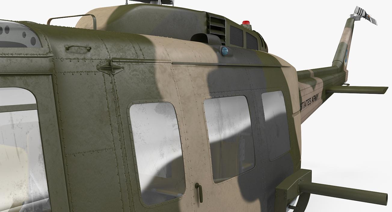 3D Bell UH-1 Iroquois Camo model