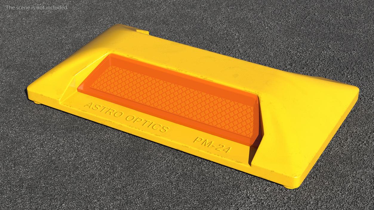 Orange Reflective Road Stud 3D