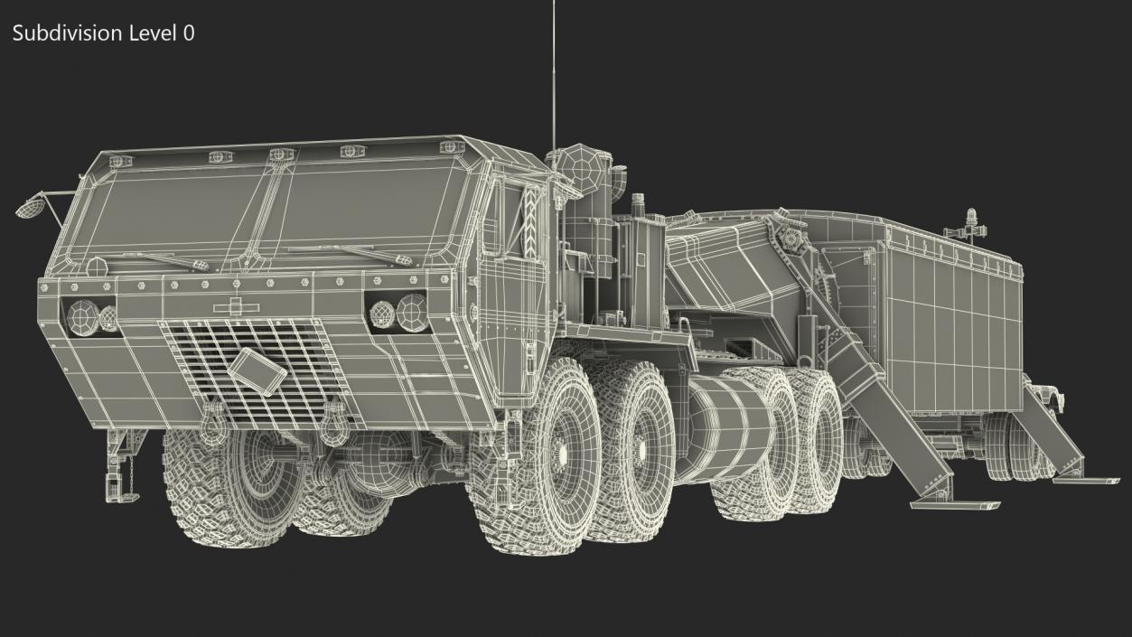 Tractor M983 with THAAD TPY2 Radar 3D model