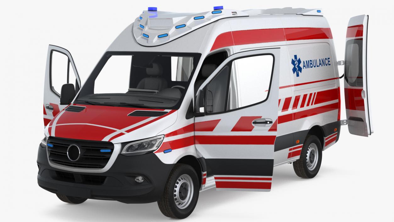 3D Paramedic Ambulance Rigged