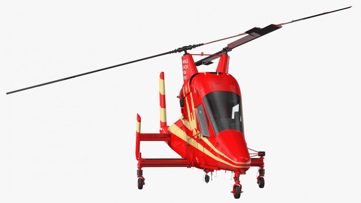 Kaman K Max Synchropter Red Rigged 3D model
