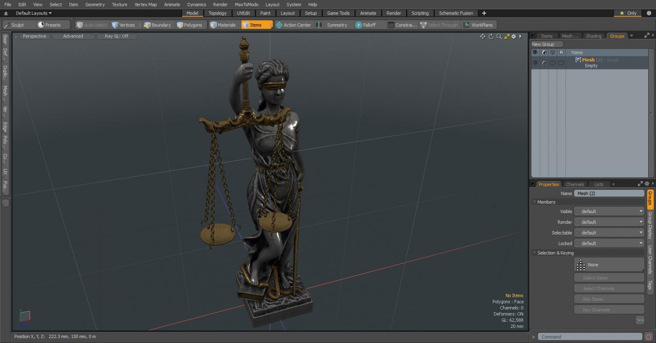3D Silver Statue Justice