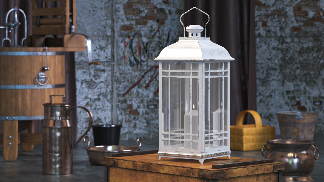 Lantern With Candle 3D model