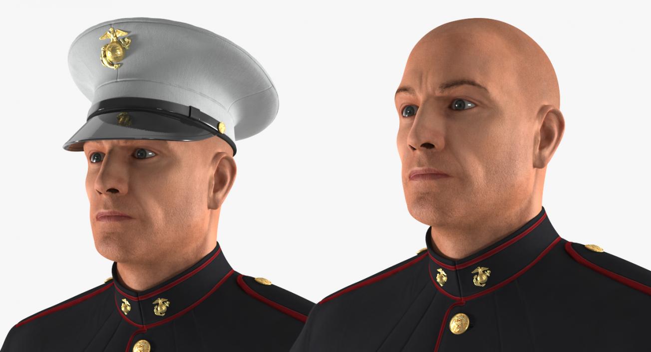 3D US Marine Corps Soldier in Parade Uniform