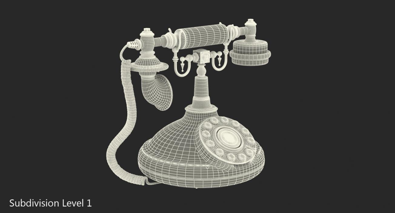 3D model Vintage Antique Telephone