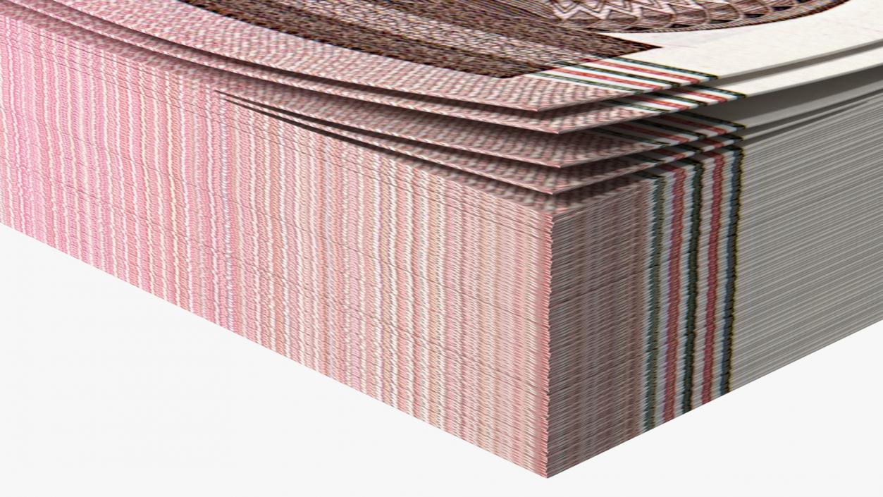 3D model North Korea 5000 Won Banknotes 2008 Pack
