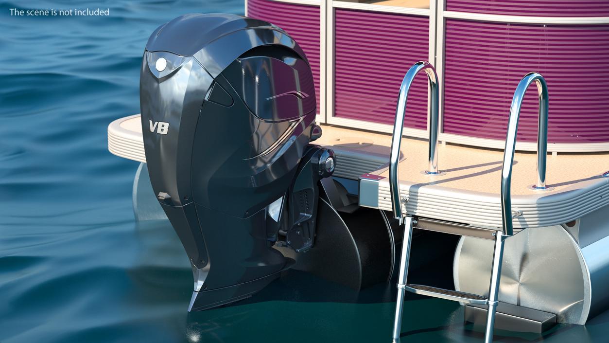 V8 Outboard Boat Motor 3D