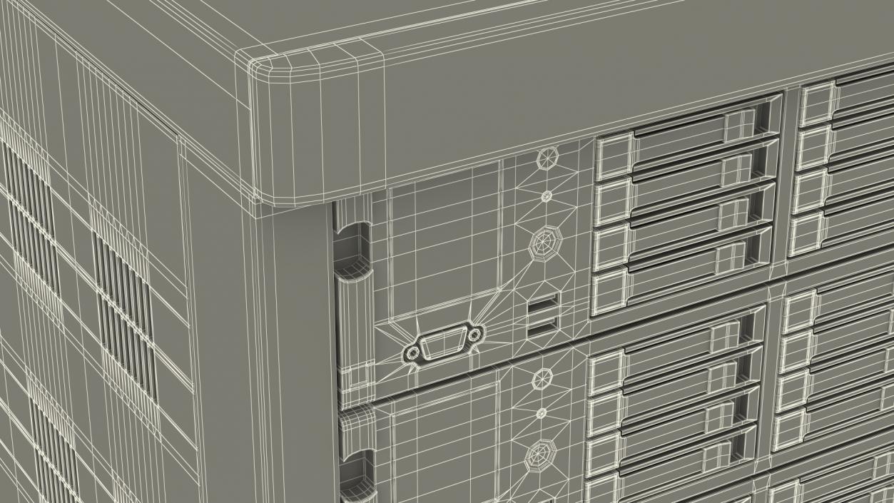 3D model Full Server Rack with Laptop on Sliding Rack Shelf