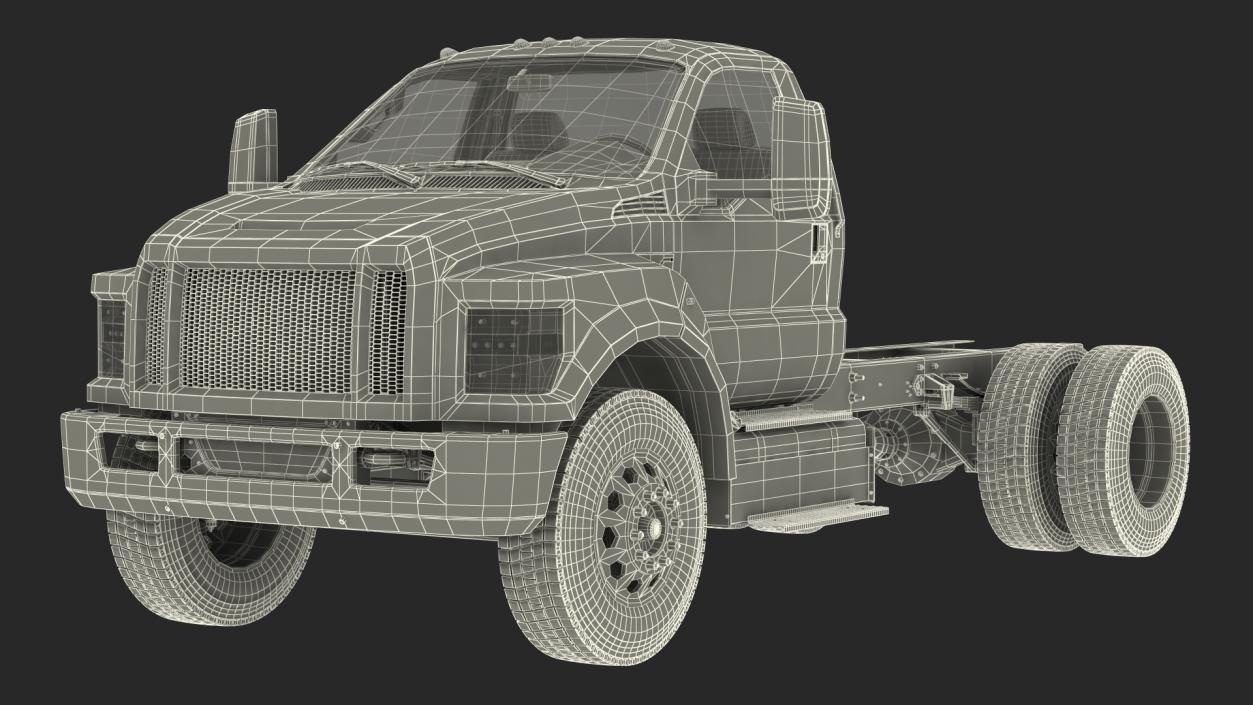 Crew Cab Chassis Truck Generic Rigged 3D